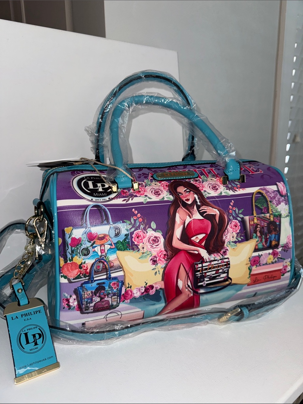 La Philipe Miami "Bold Beauty" Classic Satchel Travel Bag